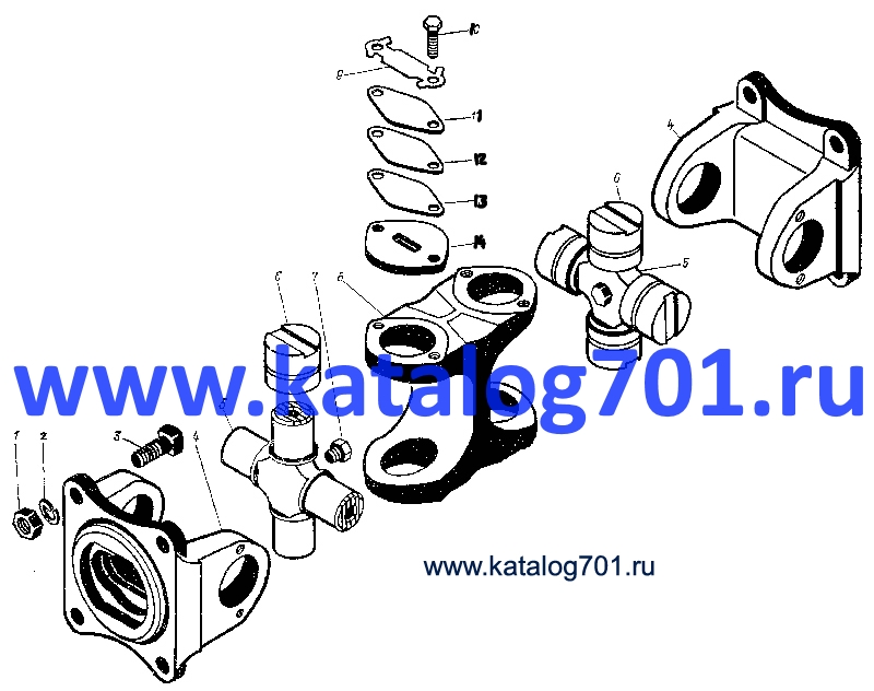 Подгруппа 701.22.08.000-2. Вал карданный коробки передач трактора К-701